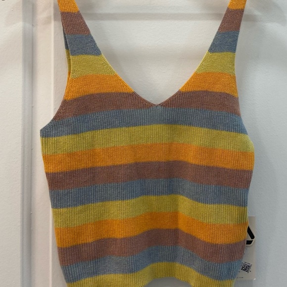 RVCA Rainshadow Sweater Tank Retro 70s Stripped Small - Picture 5 of 5